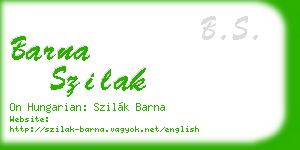 barna szilak business card